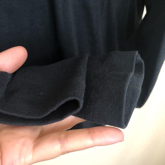 TEX by MAXAZRIA Black V-Neck Long Sleeve T-Shirt Knit Top Soft - Picture 6 of 10